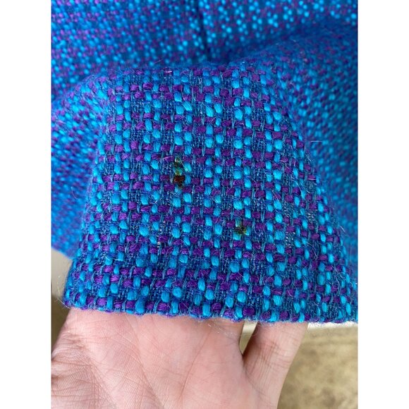 Renée DuMar Vintage Neiman Marcus Blue Purple Woven Tweed Pencil Skirt 6 - Picture 3 of 8